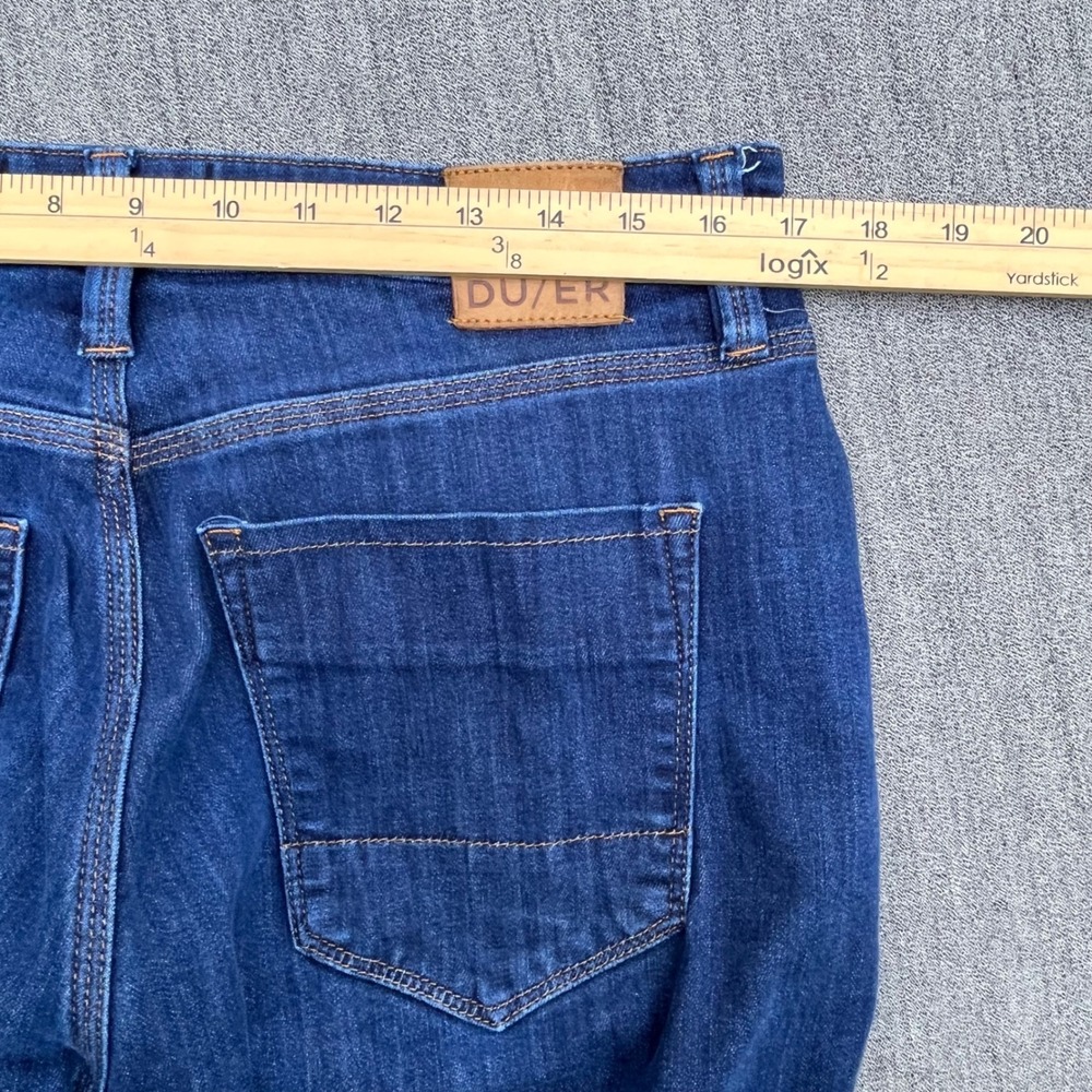 DU/ER Performance Denim Relaxed Fit Jeans Blue L2X Coolmax 34x30 Mens - Picture 7 of 12